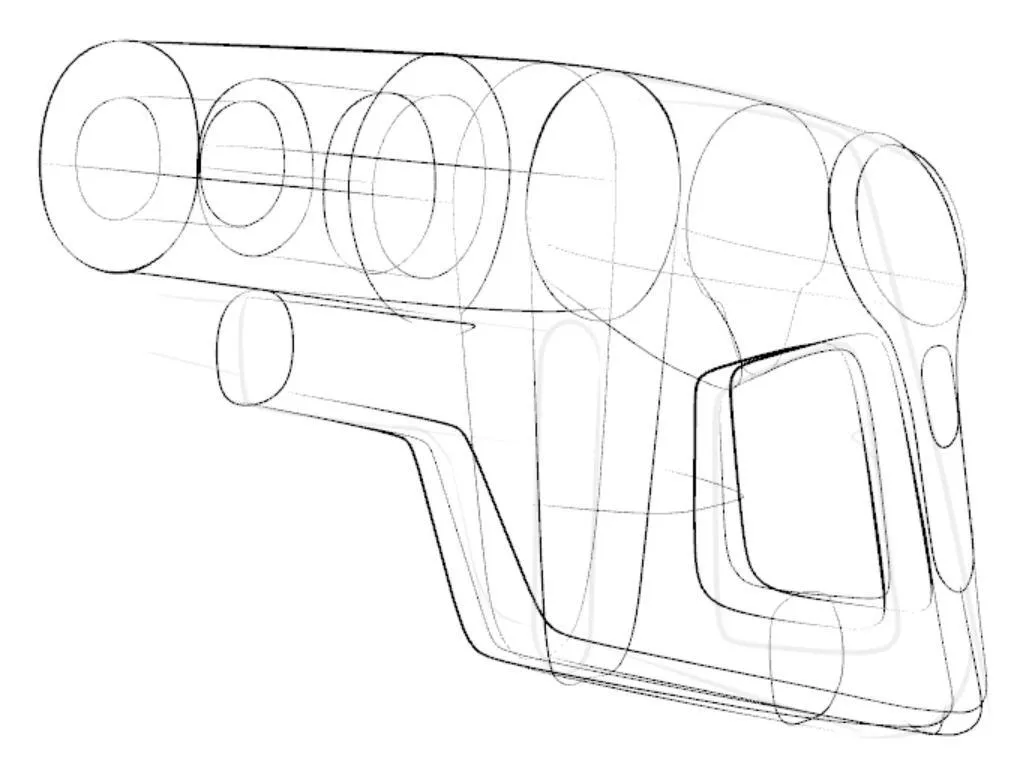 Final line drawing of the vacuum in Gravity Sketch