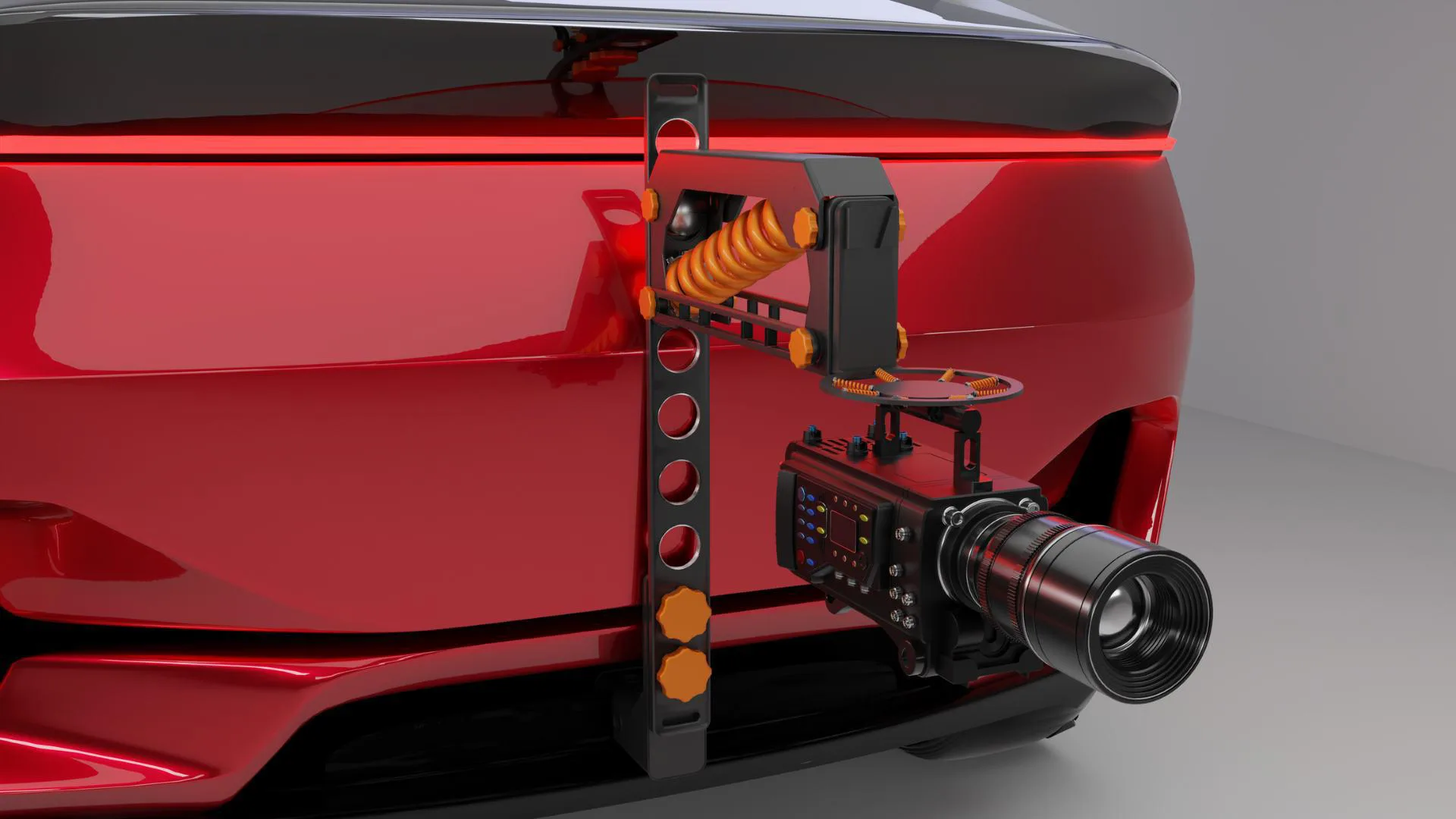 STATO rig in its first configuration on a red car
