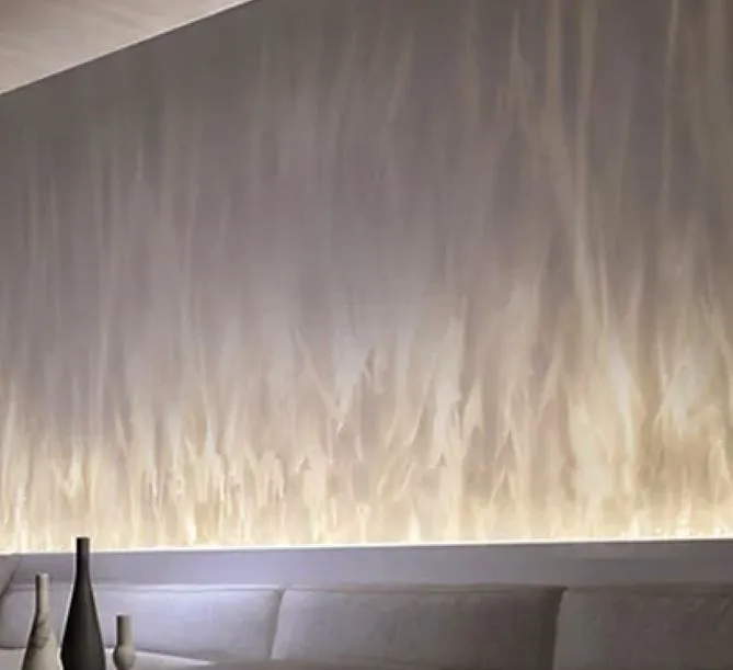 Grazing light on a textured wall