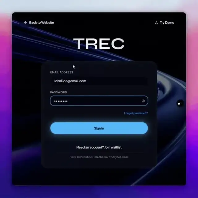 Screen recording: create your account in TREC